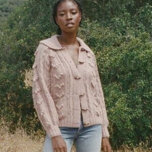 Doen Hand Knit Alpaca Rive Cardigan Sweater